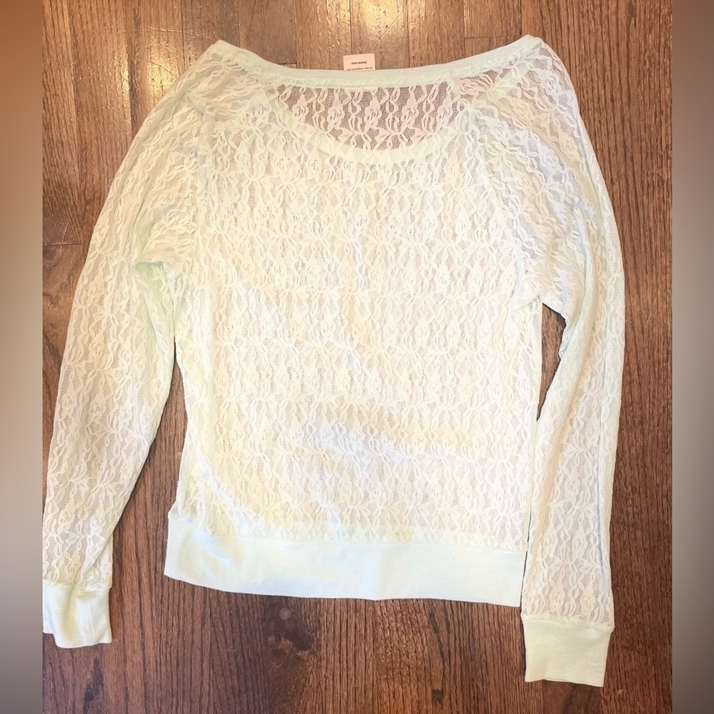 Victoria Secret PINK light blue lace top - Picture 3 of 8
